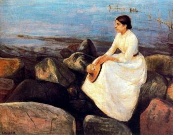 Edvard Munch : Summer Night (Inger on the Shore)